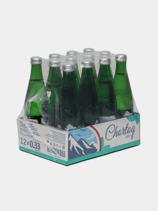 Mineral suv Chortoq yalpiz ta'mli, 330 ml * 12 dona