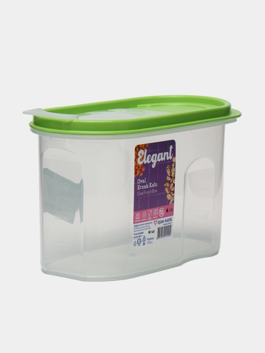 Mahsulotlar uchun oval konteyner, 18 * 9 * 11.5 sm, 1.2 litr - 