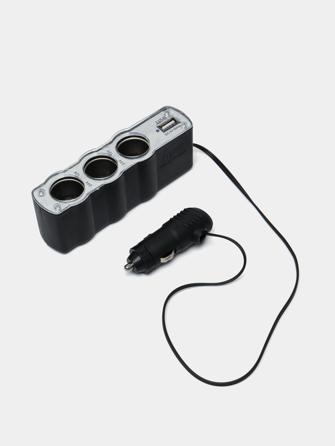 Купить Тройник разветвитель прикуривателя c 3 гнездами и с USB ...