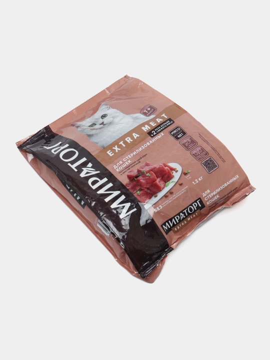 Мираторг Extra Meat сухой корм для стерилизованных кошек, с нежной телятиной, 1,2 кг
