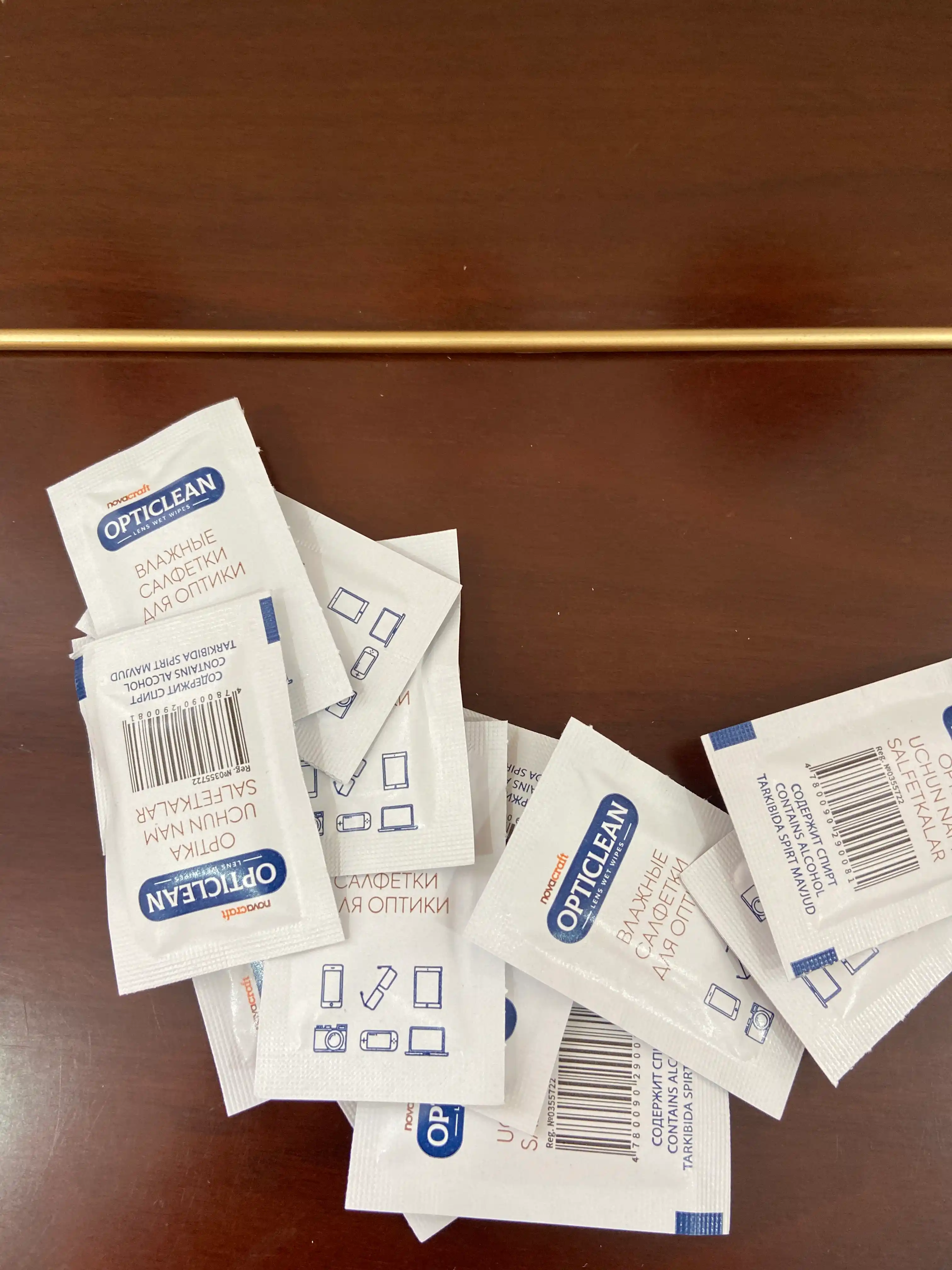 Ko'zoynak va gadjet ekranlari uchun nam salfetkalar Opticlean, 50 dona