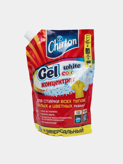 Гель-концентрат для стирки, Chirton (дой-пак), универсальный, 750 мл - 