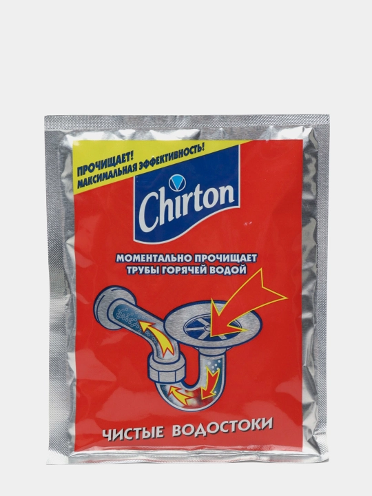 Cредство порошок для прочистки труб Chirton горячей водой, 80 г