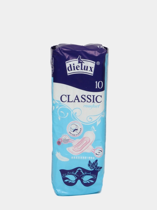 Ayollar uchun gigienik prokladkalar Dielux Classic Comfort, yumshoq, 10 dona