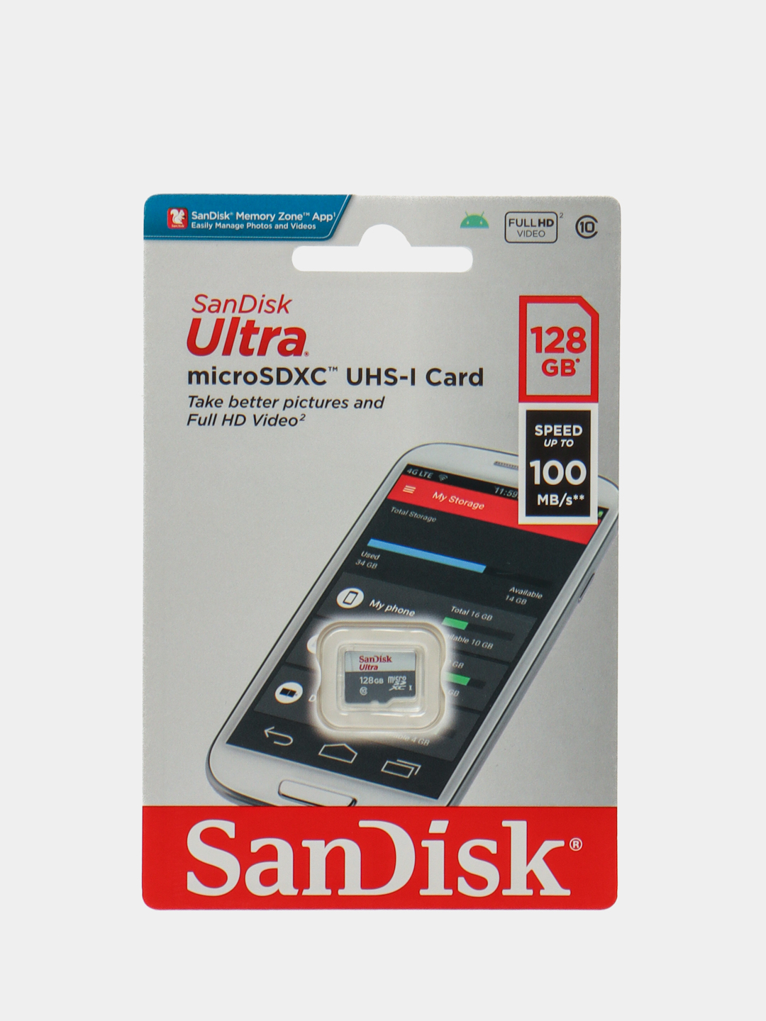 Карта памяти SanDisk Ultra для телефона 4 ГБ, 8 ГБ, 16 ГБ, 32 ГБ, 64 ГБ,  128 ГБ, 256 ГБ купить по низким ценам в интернет-магазине Uzum (268534)