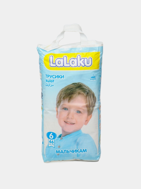 Подгузники-трусики для мальчиков Lalaku, 6 размер, 15+ кг, 46 шт - 