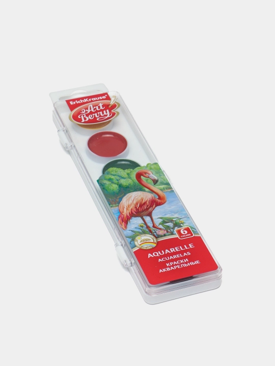 Akvarel bo'yoqlar ArtBerry, ultrabinafsha nurlaridan himoyasi bilan, 6 rang