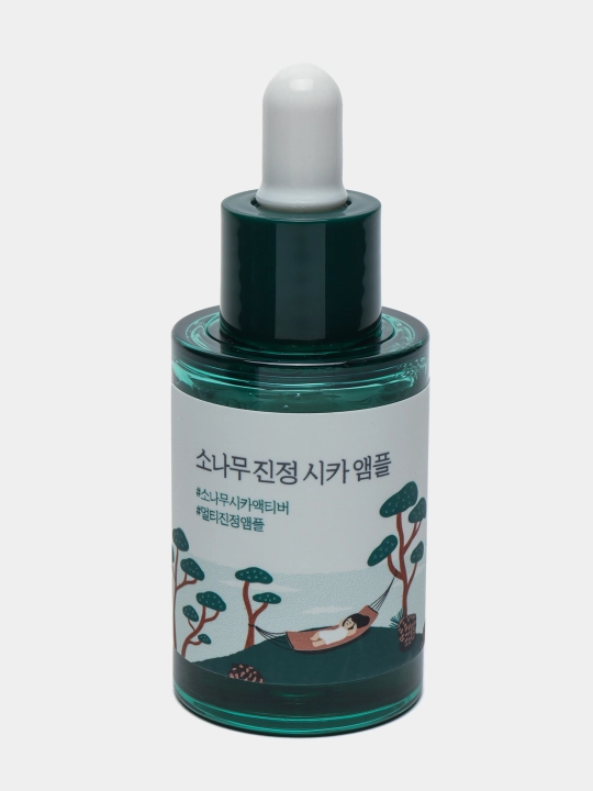 Успокаивающая ампула для проблемной кожи с акне Round Lab Pine Calming Cica Ampoule, 30 мл - 