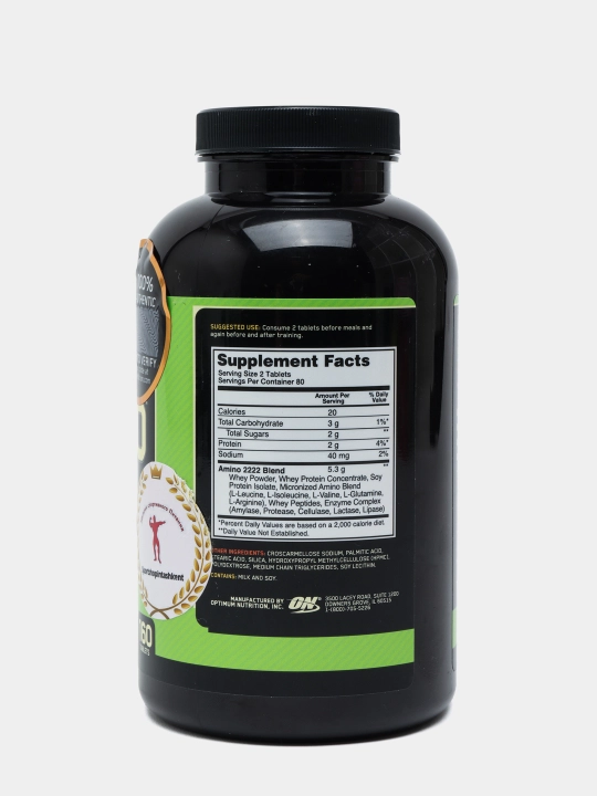 Аминокислоты Optimum Nutrition Super Amino 2222 Tabs, 160 таблеток