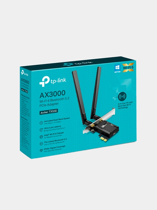 Wi-Fi va blutuz qabul qiluvchi adapter Tp-Link PCI Archer TX55E, 6-avlod