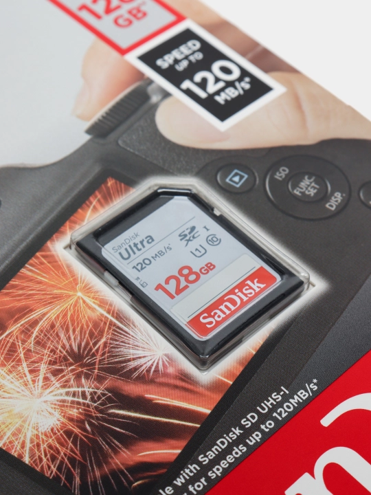 SanDisk Ultra SD flesh-disk, 128 GB, kamera uchun