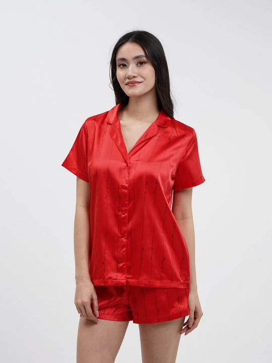 Ayollar pijama to'plami Penti, shortilar bilan, yengi kalta, yozgi