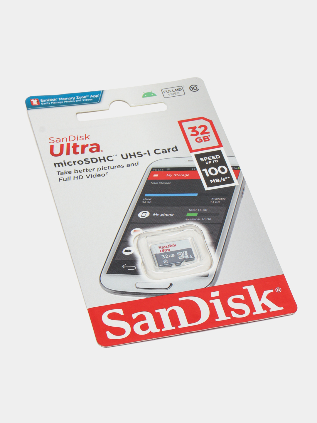 Карта памяти SanDisk Ultra для телефона 4 ГБ, 8 ГБ, 16 ГБ, 32 ГБ, 64 ГБ,  128 ГБ, 256 ГБ купить по низким ценам в интернет-магазине Uzum (268534)