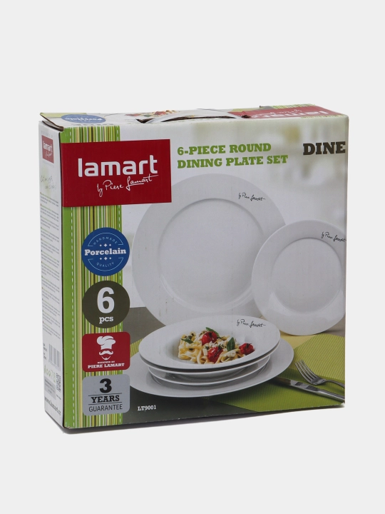 Набор круглых фарфоровых тарелок Lamart LT 9001, 6 предметов  