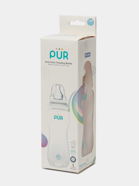 Bolalar suv idishi ingichka bo'yinli Pur Comfort Feeder, 8 untsiya / 250 ml, 6x12, 1603