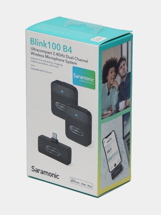 Беспроводной микрофон петличка для iPhone Saramonic Blink100 B4, ультракомпактный - 