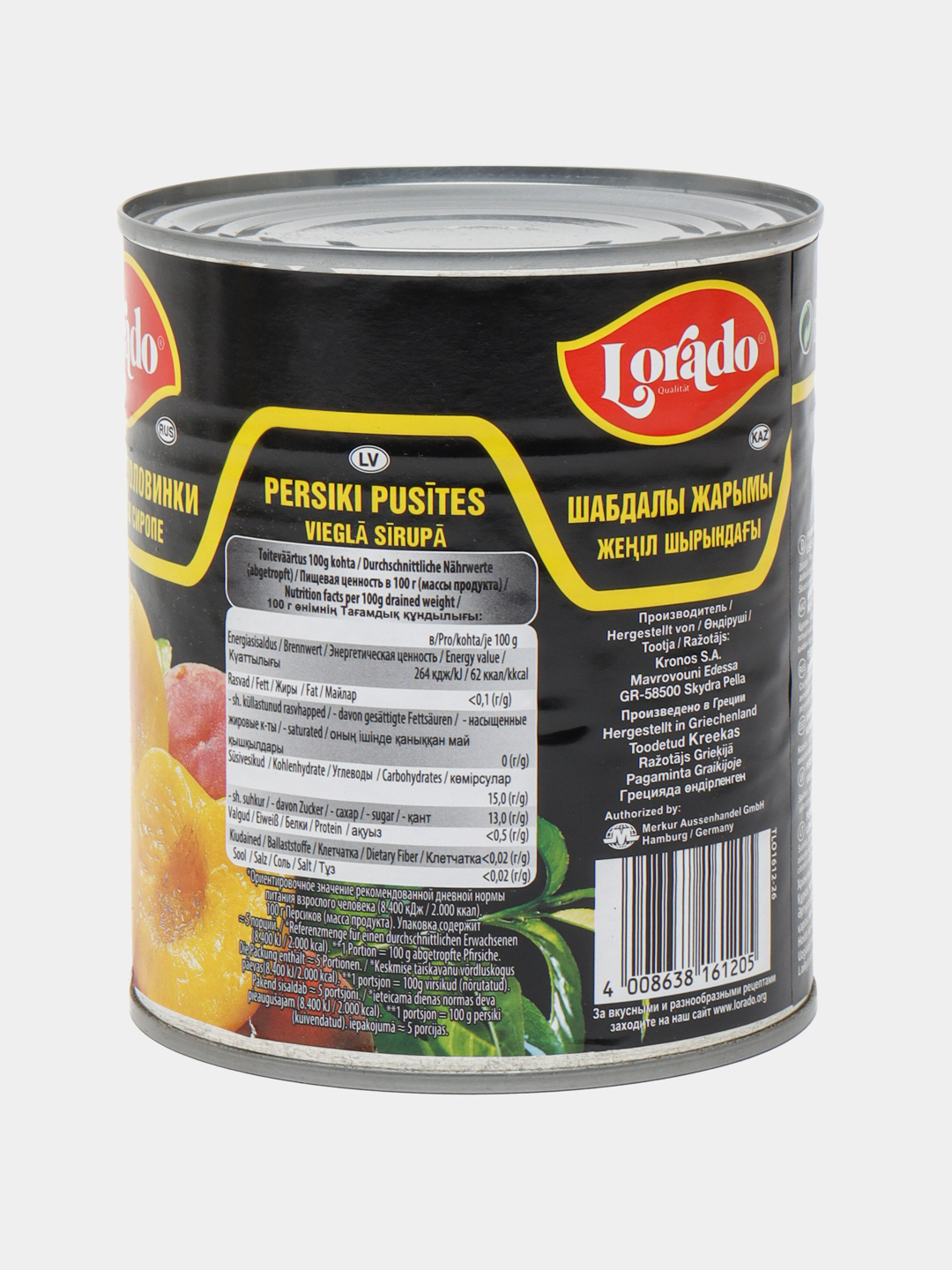 Персики Lorado, в легком соусе, 850 мл