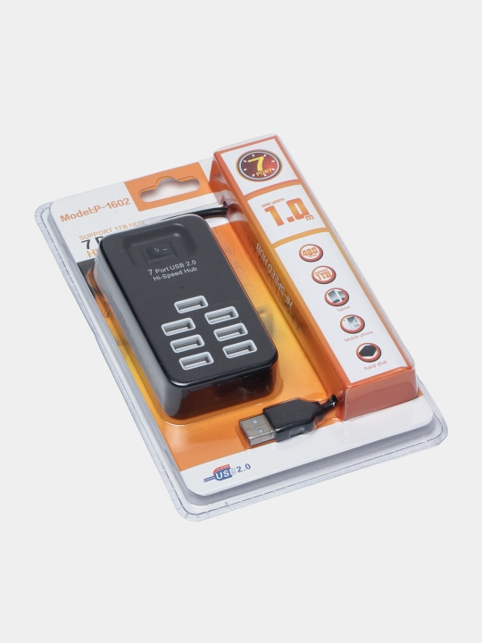 Portativ USB hub P-1602, 7 ta USB uchun kontsentrator