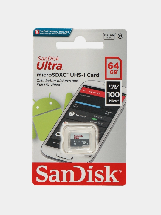 Flesh-disk Sandisk Ultra 64 100Mb/s microSDXC UHS-I card, 64GB