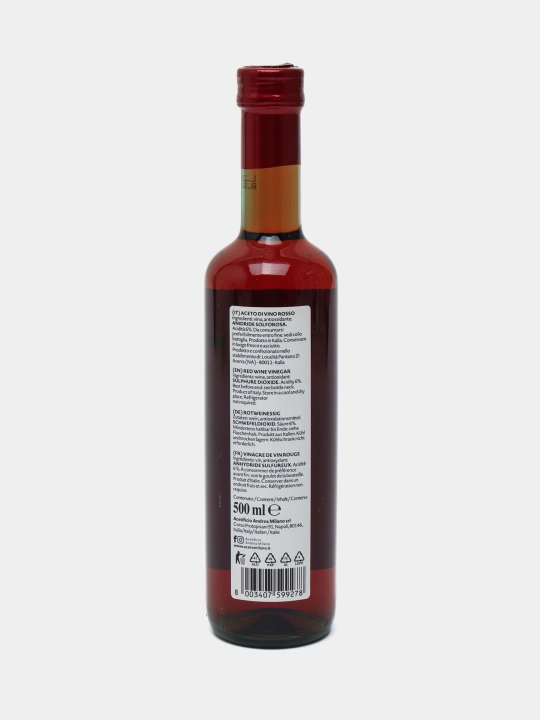 Qizil sharob sirkasi Andrea Milano Aceto, 500 ml