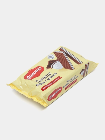 Yupqa vafli Yashkino, kakao va sut kremi bilan, 144 g