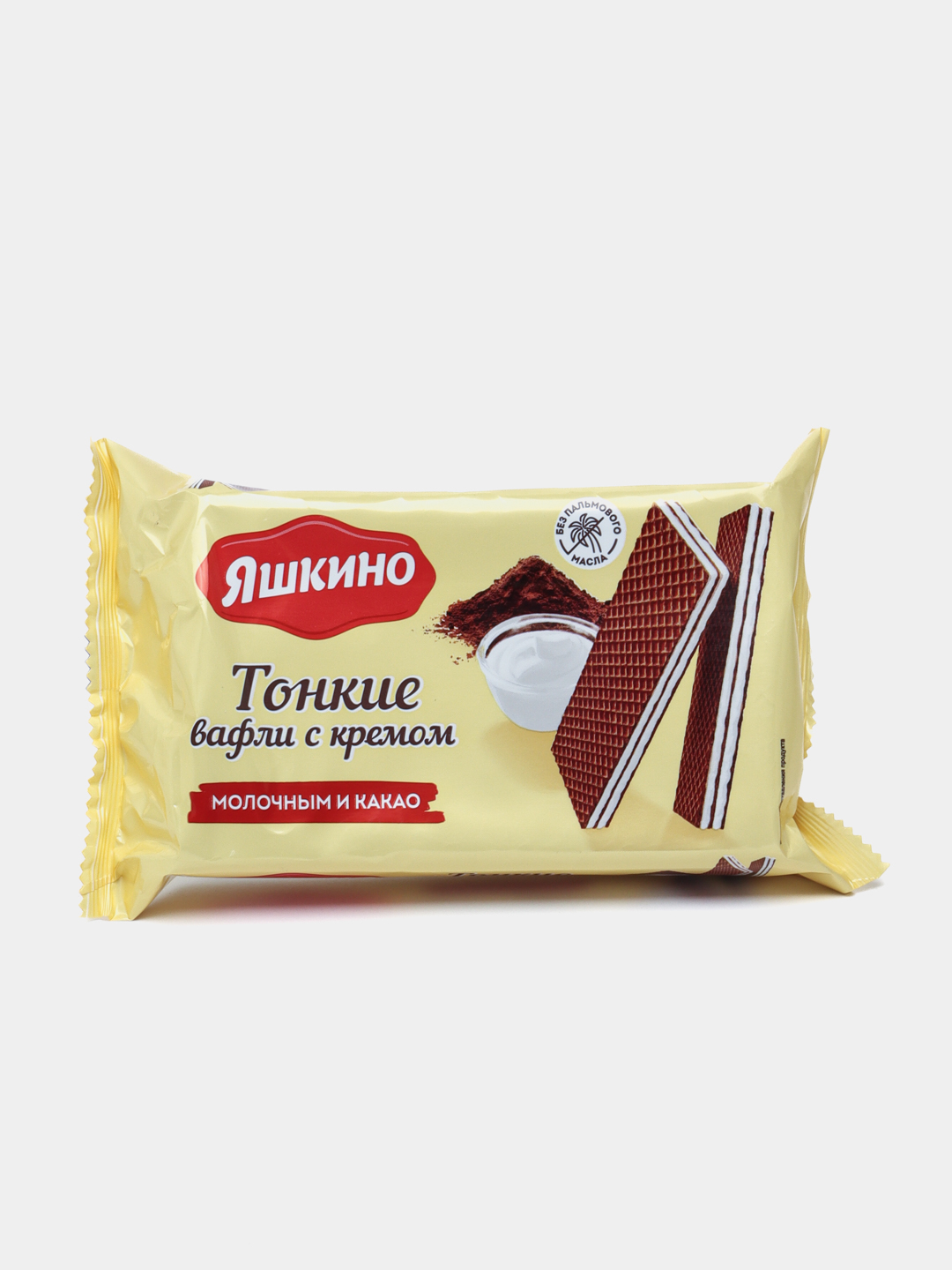 Yupqa vafli Yashkino, kakao va sut kremi bilan, 144 g - 