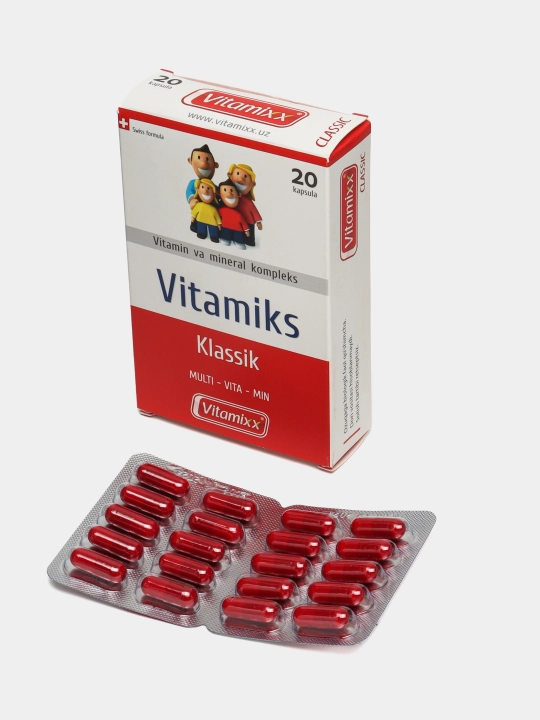 7 yoshdan katta bolalar uchun vitamin-minerallar kompleksi,  20 kapsula
