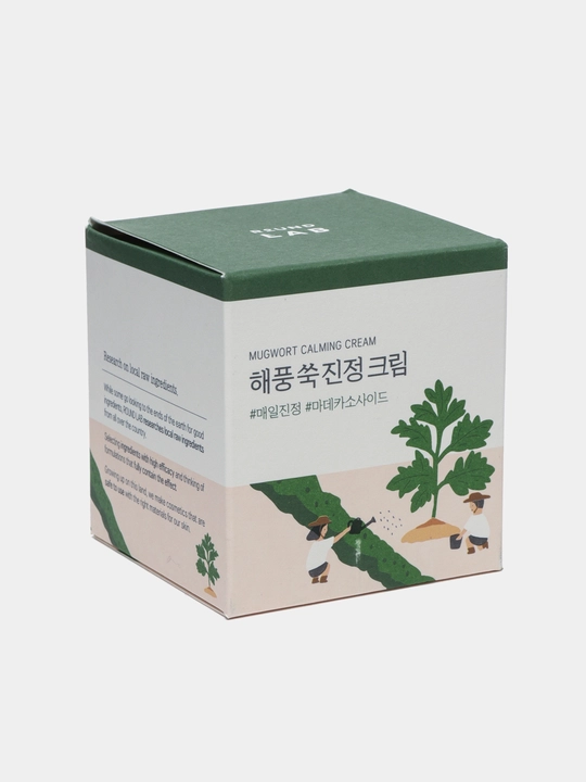 Лёгкий успокаивающий крем с полынью Round Lab Mugwort Calming Cream, 80 мл