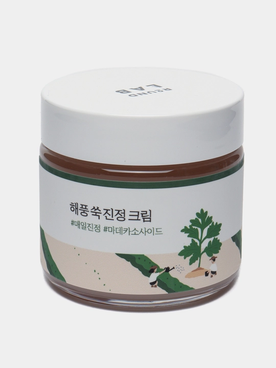 Лёгкий успокаивающий крем с полынью Round Lab Mugwort Calming Cream, 80 мл