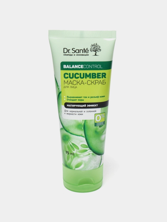 Yuz uchun niqob-skrab Dr.Sante Cucumber Balance Control, 75 ml - 