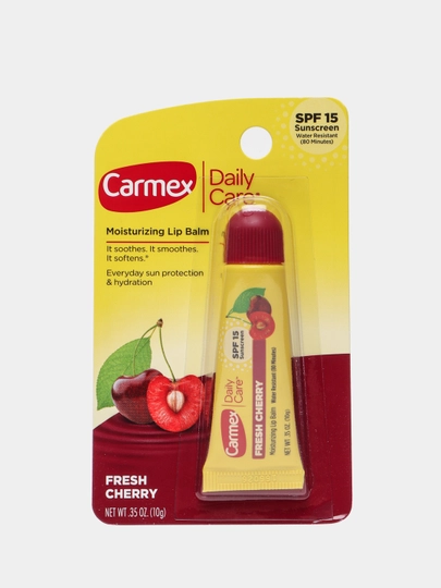 Lablar uchun balzam Carmex Tyubik, SPF 15, olcha - 