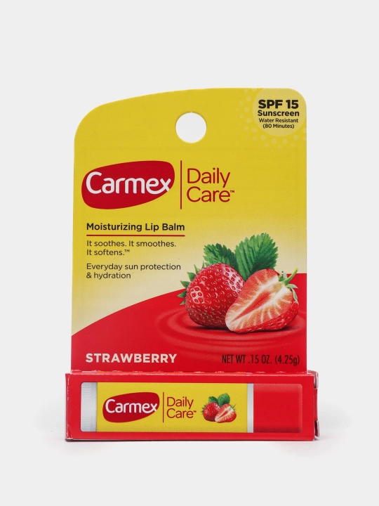 Lablar uchun balzam Carmex Stick, qulupnay - 