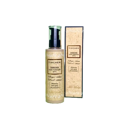 Tinchew chokchok liquid collagen‑retinol foundation. Tinchew chokchok liquid collagen-retinol foundation #13 light beige 110g. Chokchok liquid foundation spf15. Tinchew chokchok liquid collagen-retinol foundation #13 light beige 110g. Tinchew chokchok liquid foundation #21.