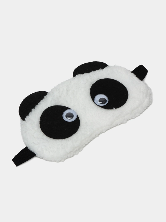 Uyqu va sayohat uchun silikon niqob, baxmal panda, yumshoq ko‘z bog‘lami - 