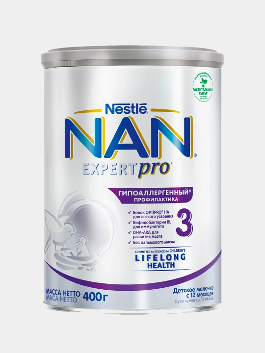 Bolalar uchun aralashma NAN 3 gipoallergenli, 400 gr
