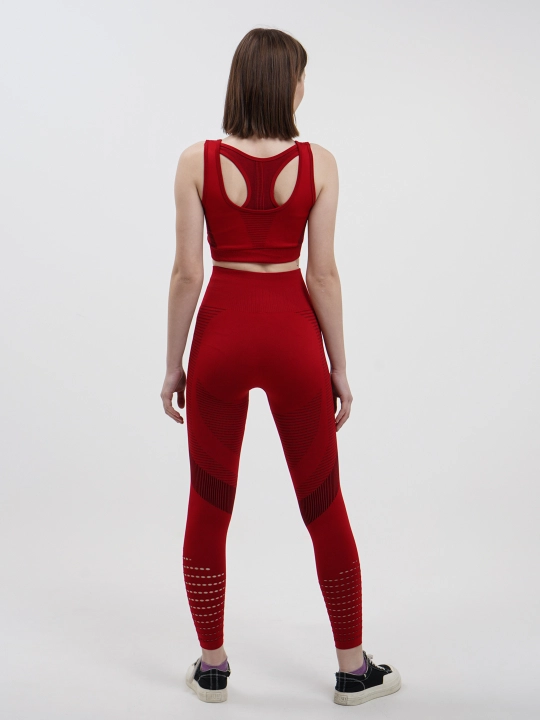 Ayollar uchun fitnes kostyumi, legginslari va top, 2 tasi 1 da