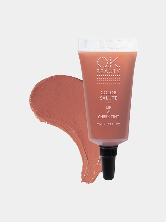 Uzoq muddatli lab va yonoq pigmenti OK BEAUTY COLOR SALUTE, tint, nestarine rangida - 