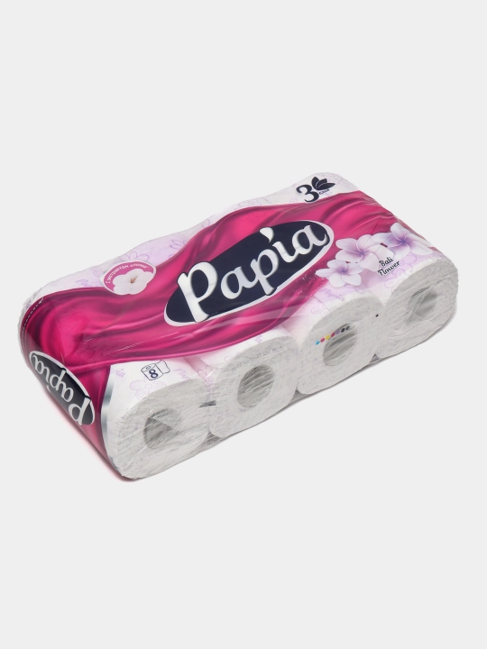 Tualet qog'ozi Papia Bali Flower, 3 qavatli, 8 dona