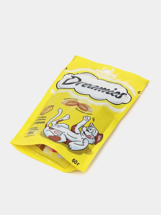 Лакомство для кошек Dreamies, подушечки с сыром, 60 г, 5 штук