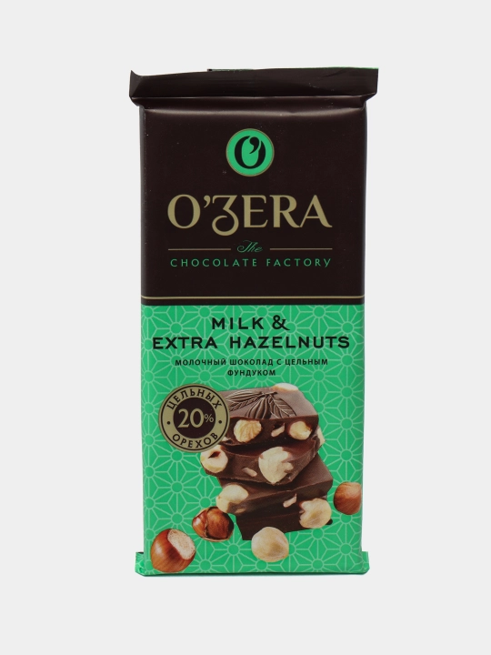 Шоколад молочный Ozera c цельным фундуком, 90 г - 