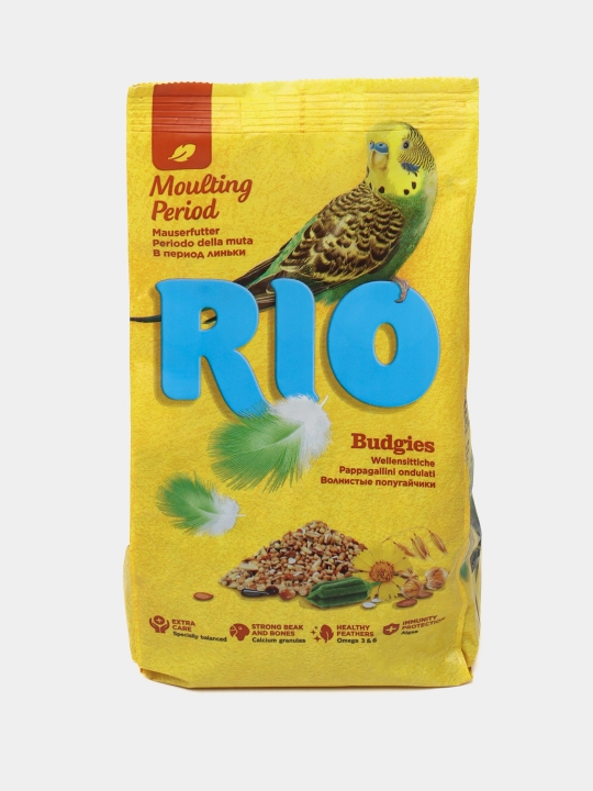 Корм для волнистых попугайчиков Rio в период линьки, 500 г - 