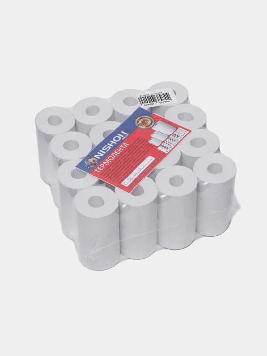 Termo qog‘oz, 56 mm*15 m, 16 o‘ramli qadoqda, vtulkasiz chek qog‘ozi, chek tasmasi