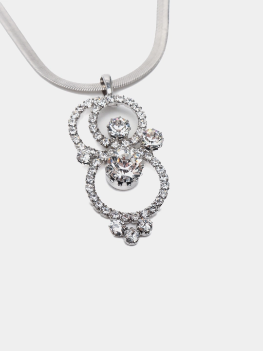Подвеска-ожерелье PLANETS цвет Rhodium на цепочке с кристаллами Swarovski