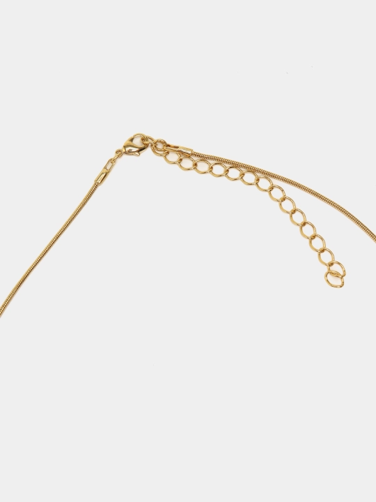 Pyramid marjonlari, Gold rang, zanjirda, Swarovski kristallari bilan