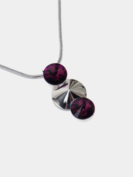 Kristallari Swarovski zanjirdagi ZOE marjon rang Rhodium - 