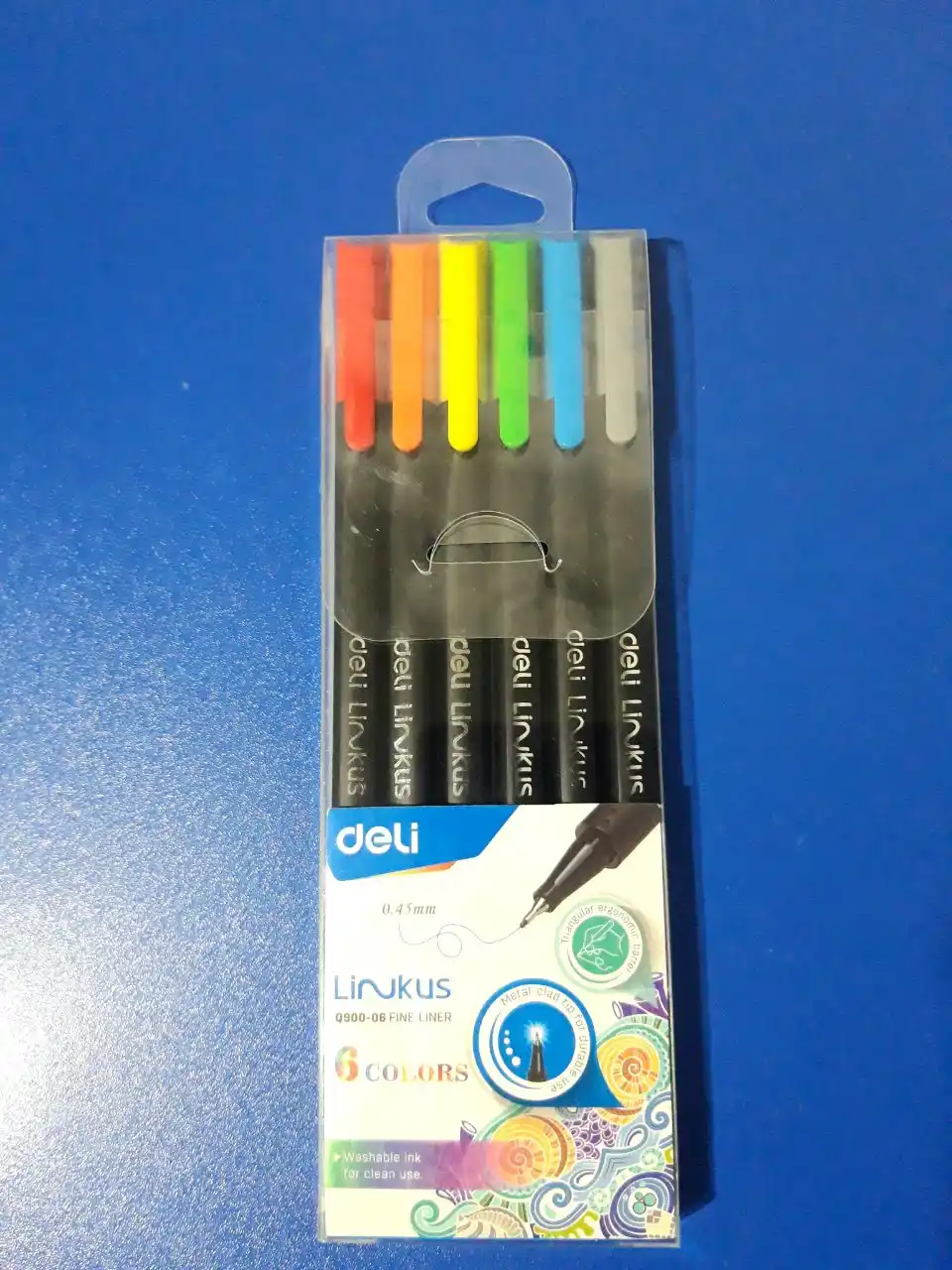 Лайнер ручки Deli 90006 Fine Liner, 6 цветов 