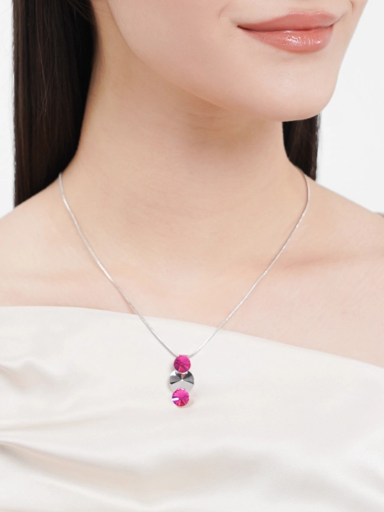 Kristallari Swarovski zanjirdagi ZOE marjon rang Rhodium - 