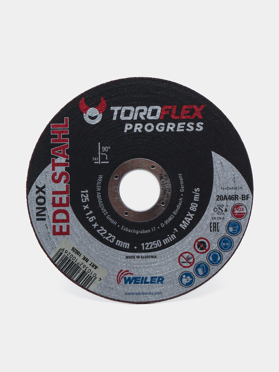 Kesish diski ToroFlex INOX, 23 20A46R-BF, 125 * 1.6 * 22 - 