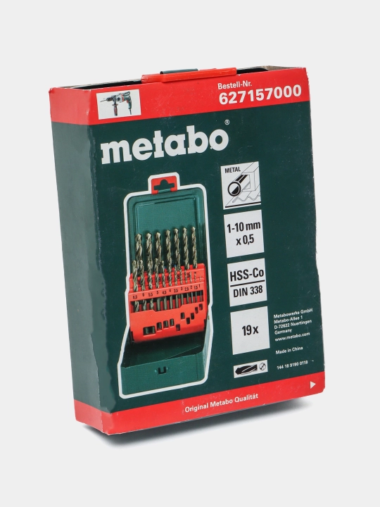 Комплект сверл Metabo, 19 предметов,  HSS-CO, SP