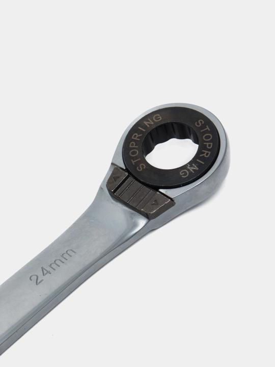 Комбинированный кованый ключ 160/2, Unior, с храповиком, 24